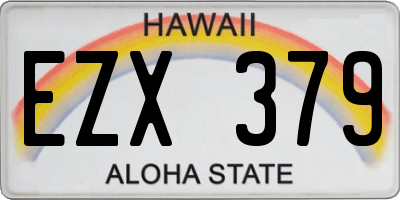 HI license plate EZX379