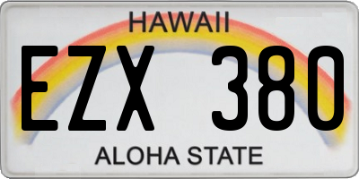 HI license plate EZX380