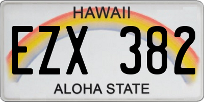 HI license plate EZX382