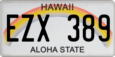 HI license plate EZX389