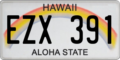 HI license plate EZX391