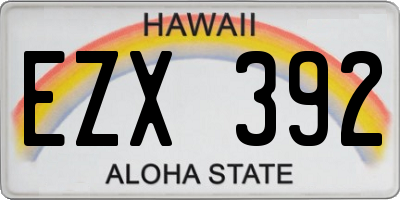 HI license plate EZX392