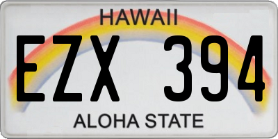 HI license plate EZX394