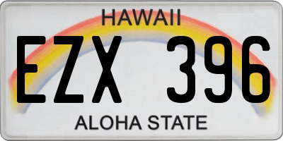 HI license plate EZX396