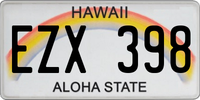 HI license plate EZX398