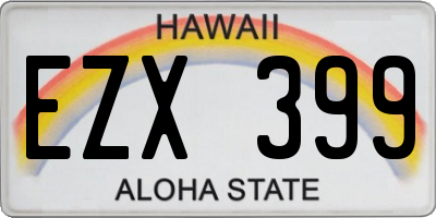HI license plate EZX399