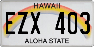 HI license plate EZX403