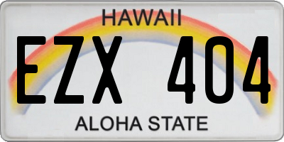 HI license plate EZX404