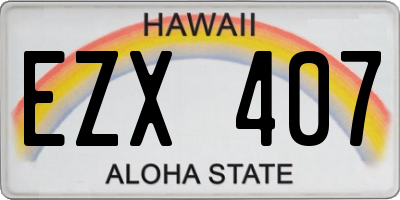 HI license plate EZX407
