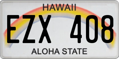 HI license plate EZX408
