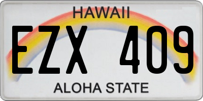 HI license plate EZX409