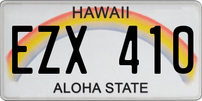 HI license plate EZX410