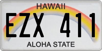 HI license plate EZX411