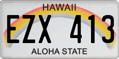 HI license plate EZX413