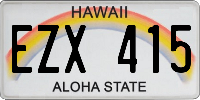 HI license plate EZX415