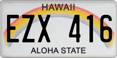 HI license plate EZX416