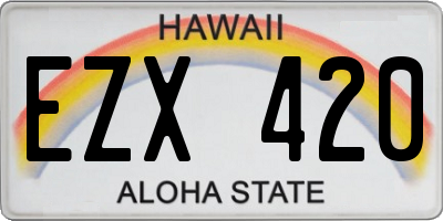 HI license plate EZX420