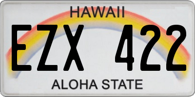 HI license plate EZX422
