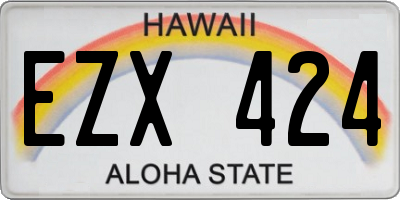 HI license plate EZX424
