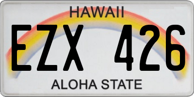 HI license plate EZX426