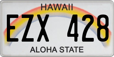 HI license plate EZX428