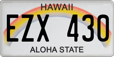 HI license plate EZX430