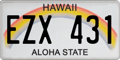 HI license plate EZX431