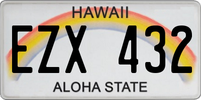 HI license plate EZX432