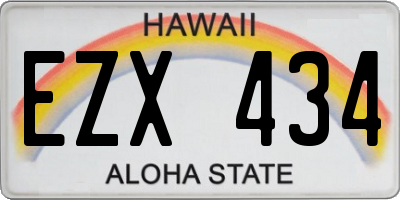 HI license plate EZX434