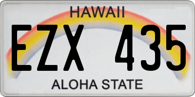 HI license plate EZX435