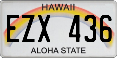 HI license plate EZX436