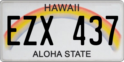 HI license plate EZX437