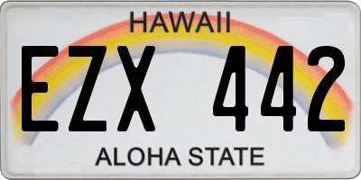HI license plate EZX442