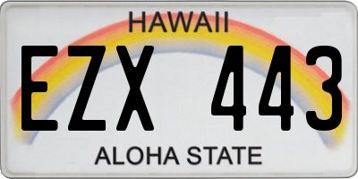 HI license plate EZX443