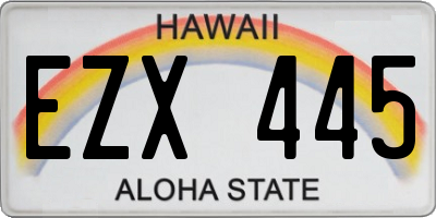 HI license plate EZX445