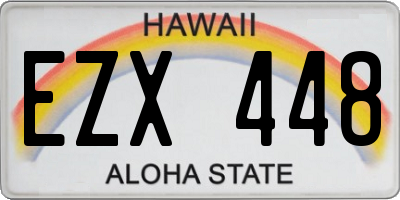 HI license plate EZX448