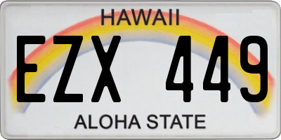 HI license plate EZX449