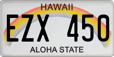 HI license plate EZX450