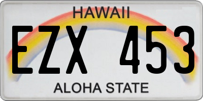 HI license plate EZX453