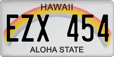 HI license plate EZX454