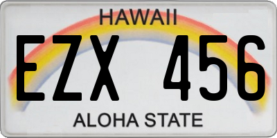 HI license plate EZX456
