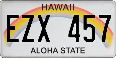 HI license plate EZX457