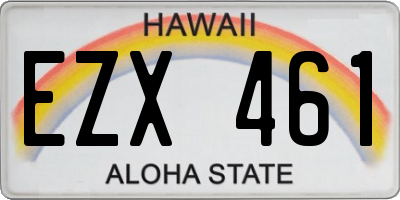HI license plate EZX461
