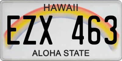HI license plate EZX463