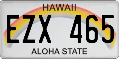 HI license plate EZX465