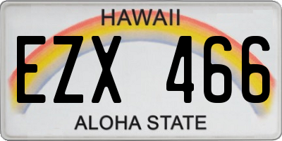 HI license plate EZX466