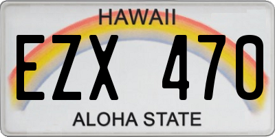 HI license plate EZX470