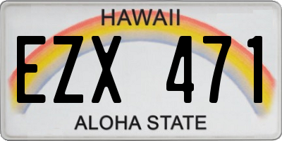 HI license plate EZX471