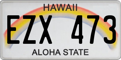 HI license plate EZX473