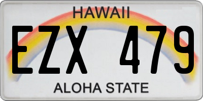 HI license plate EZX479
